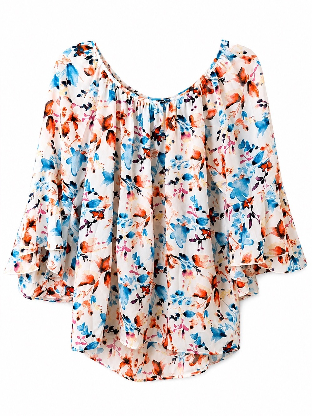 Floral Off Shoulder Bell Sleeve Top - Picture 3 of 4
